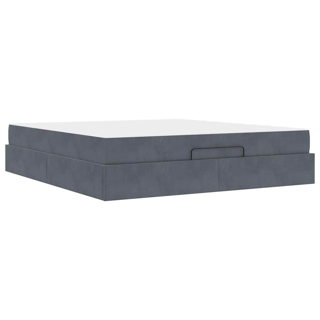 vidaXL Cadru de pat Gri închis 180 x 200 cm Catifea