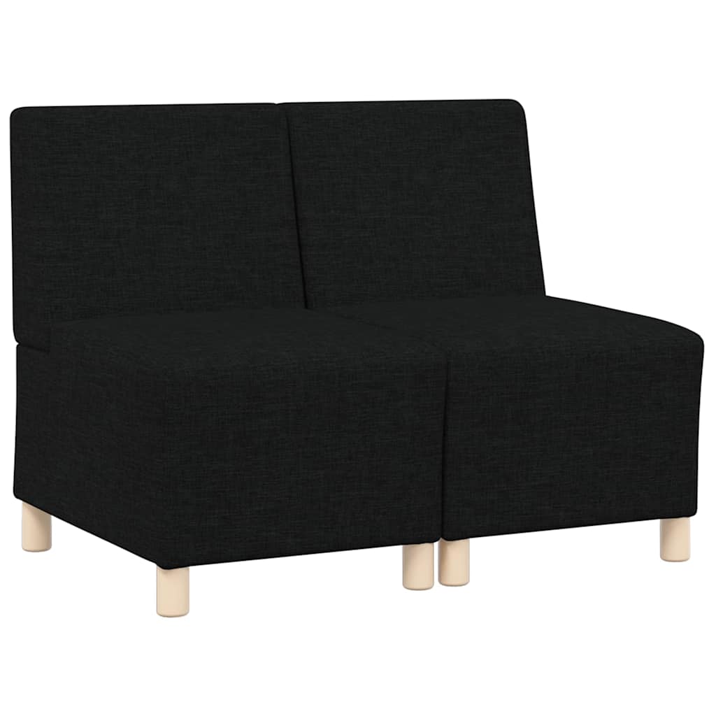 vidaXL Unitate Sofa Modulară Fără Brațe 2 pcs Negru 55 x 74 x 82 cm