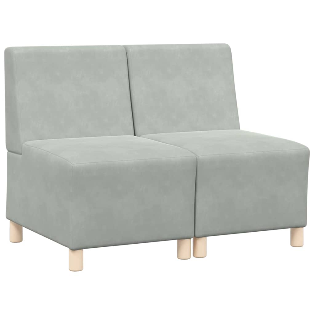 vidaXL Unitate Sofa Modulară Fără Brațe 2 pcs Gri deschis