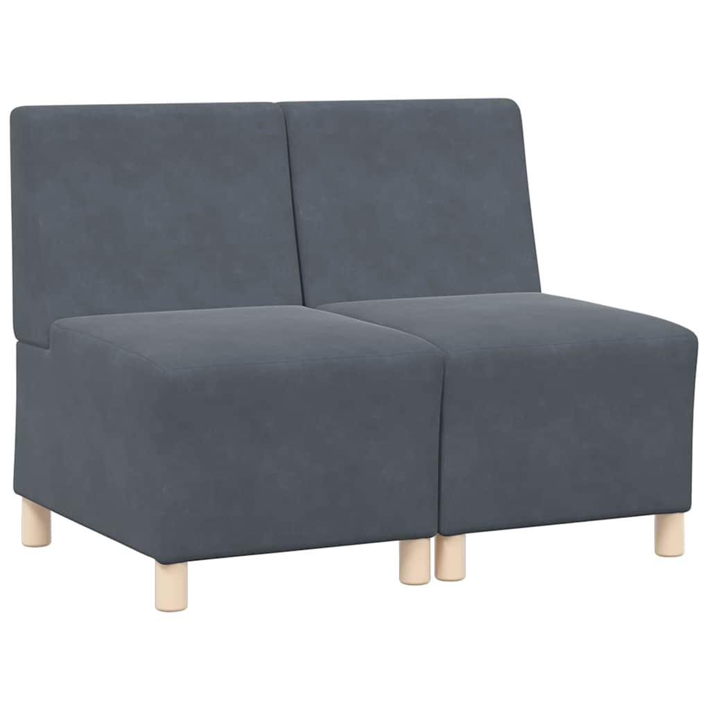 vidaXL Unitate Sofa Modulară Fără Brațe 2 pcs Gri închis