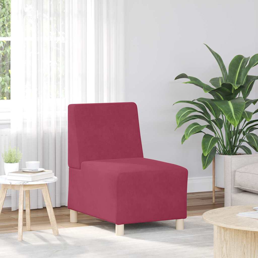 vidaXL Unitate Sofa Modulară Fără Brațe 2 pcs Roșu Vin 55 x 74 x 82 cm