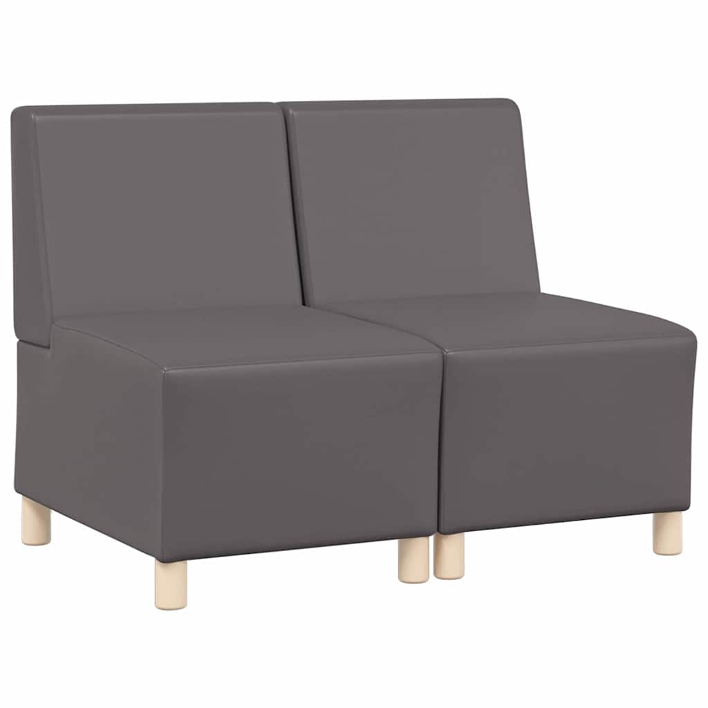 vidaXL Unitate Sofa Modulară Fără Brațe 2 pcs Gri 55 x 74 x 82 cm