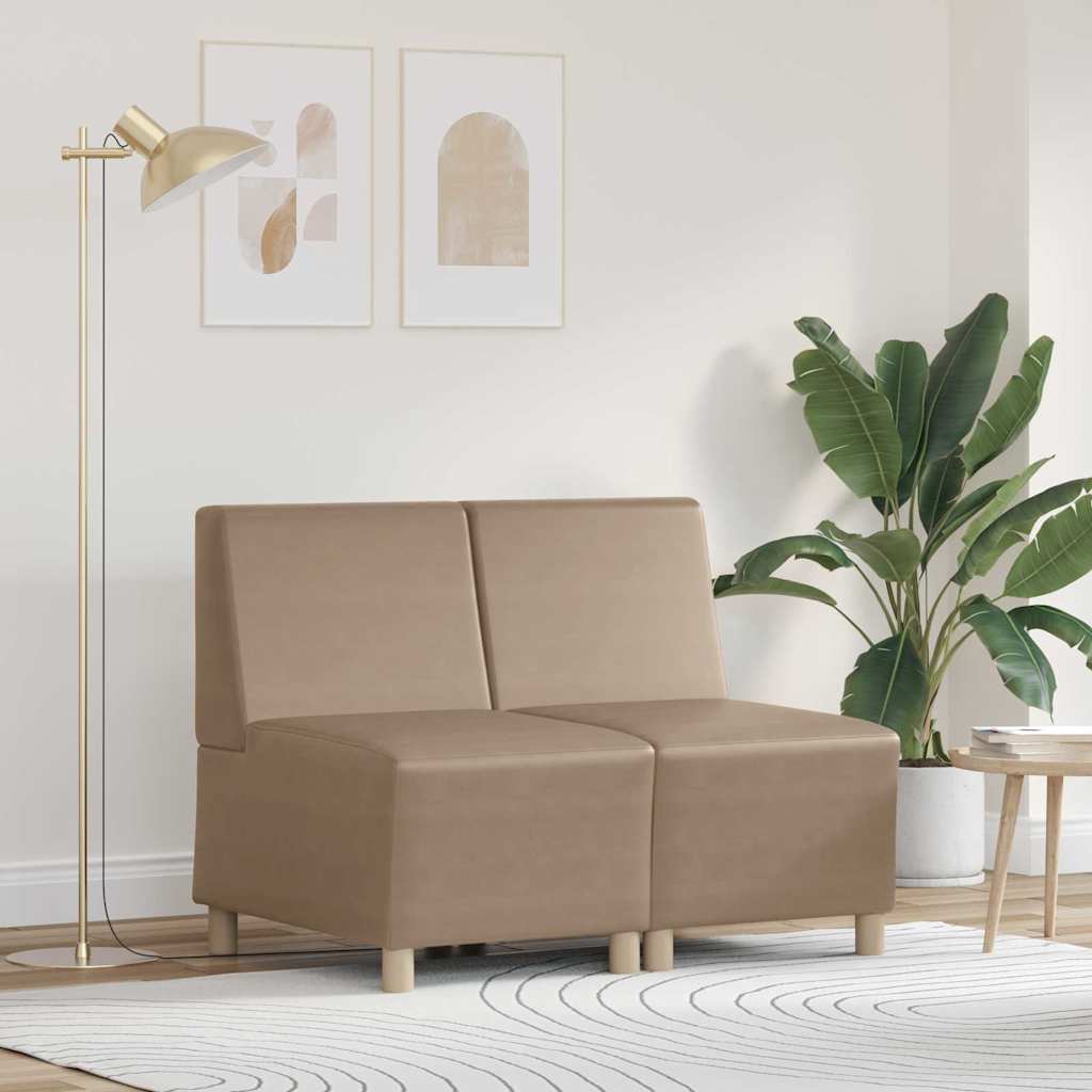 vidaXL Unitate Sofa Modulară Fără Brațe 2 pcs Cappuccino