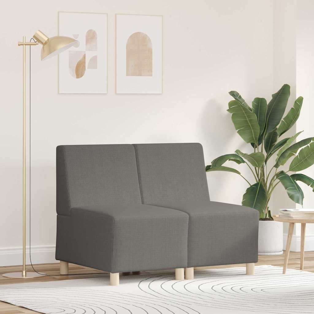 vidaXL Unitate Sofa Modulară Fără Brațe 2 pcs Gri deschis