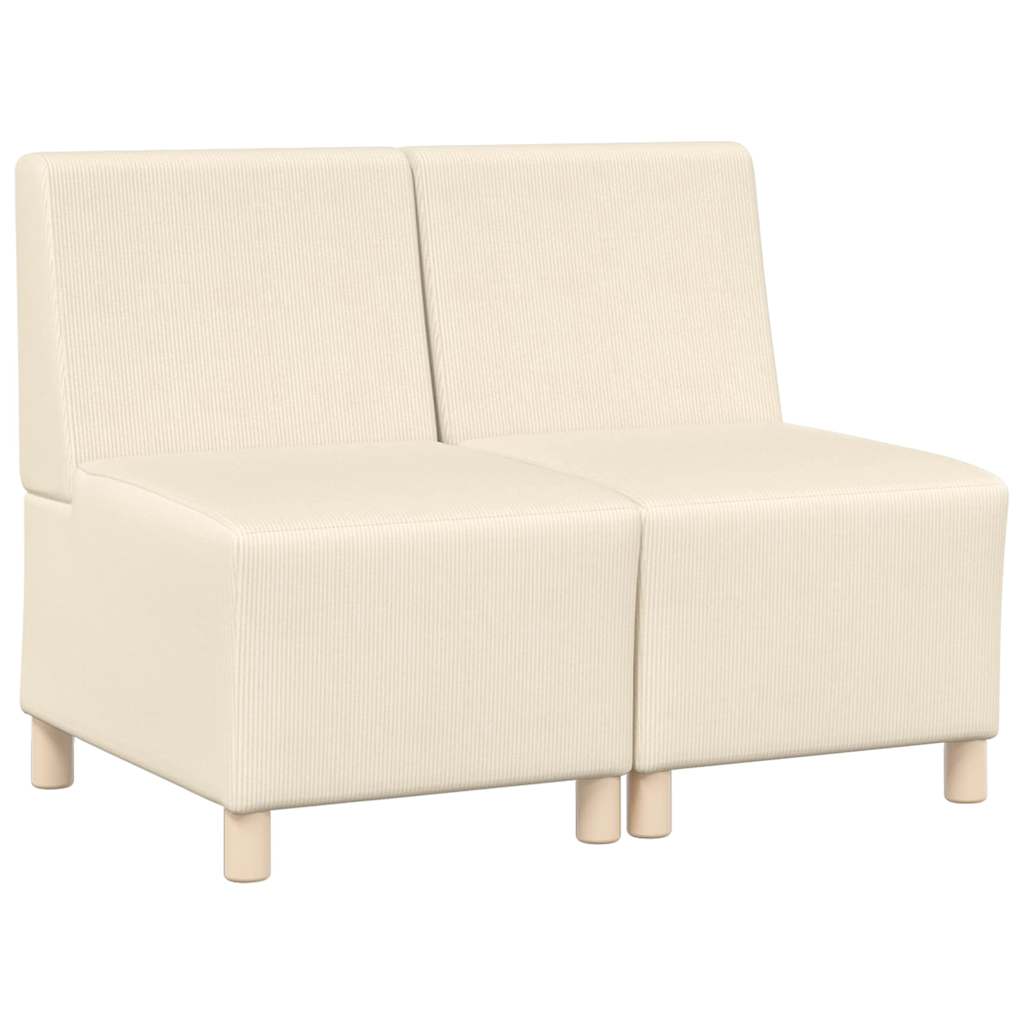 vidaXL Unitate Sofa Modulară Fără Brațe 2 pcs Crem 55 x 74 x 82 cm