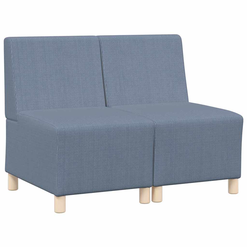 vidaXL Unitate Sofa Modulară Fără Brațe 2 pcs albastru 55 x 74 x 82 cm