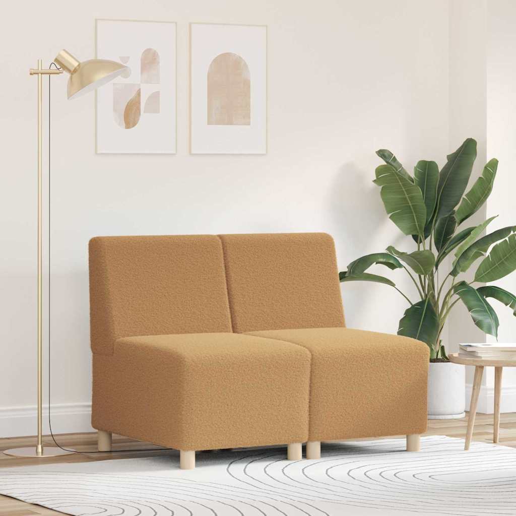 vidaXL Unitate Sofa Modulară Fără Brațe 2 pcs Bej 55 x 74 x 82 cm