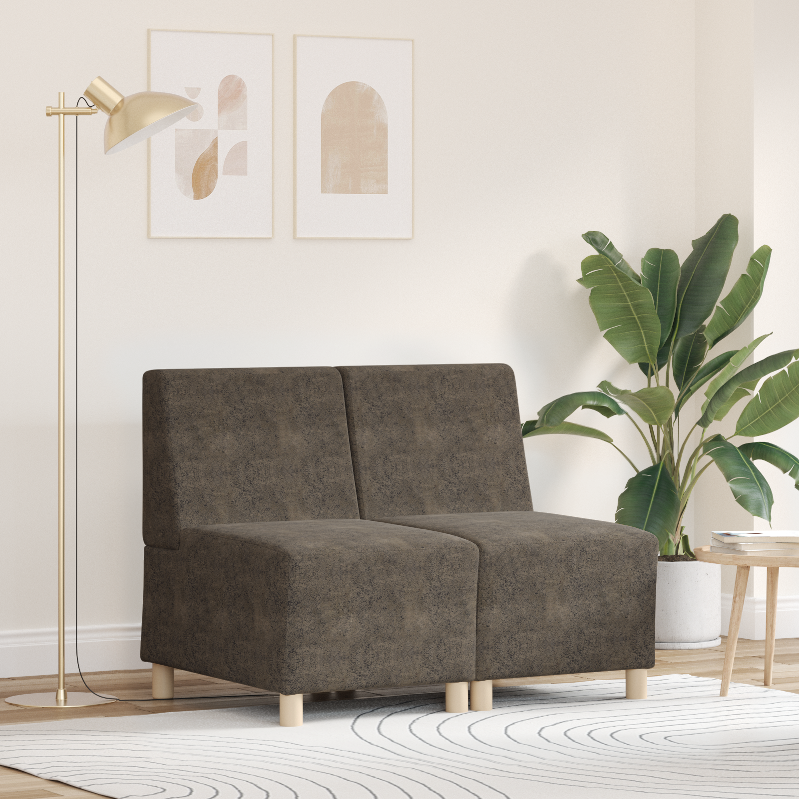 vidaXL Fotoliu 2 pcs Gri închis 55 x 74 x 82 cm