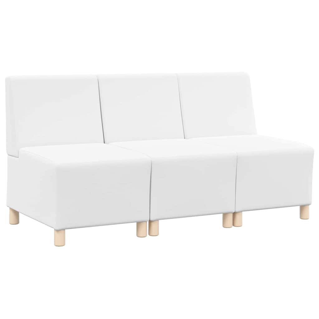 vidaXL Unitate Sofa Modulară Fără Brațe 3 pcs Alb 55 x 74 x 82 cm