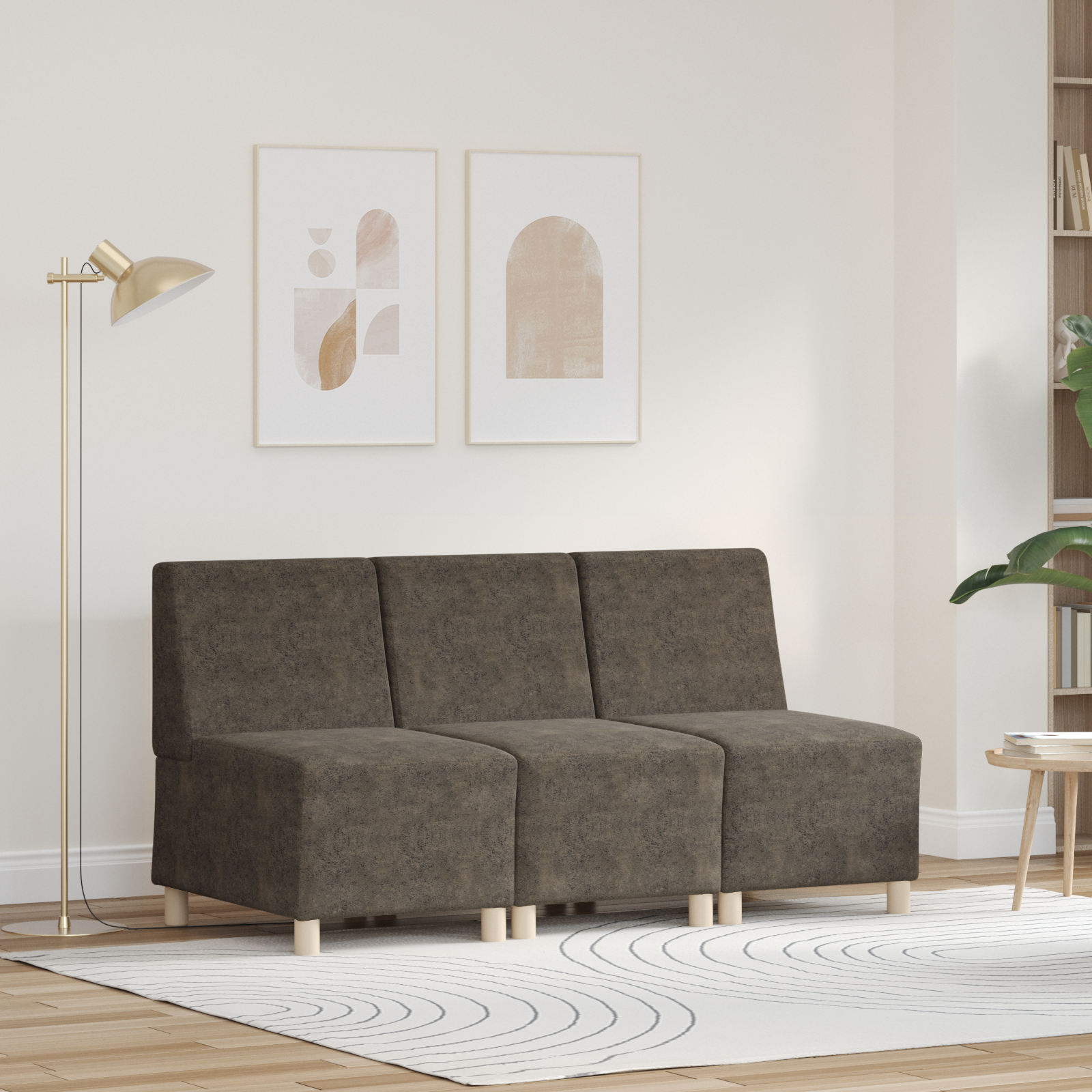 vidaXL Fotoliu 3 pcs Gri închis 55 x 74 x 82 cm