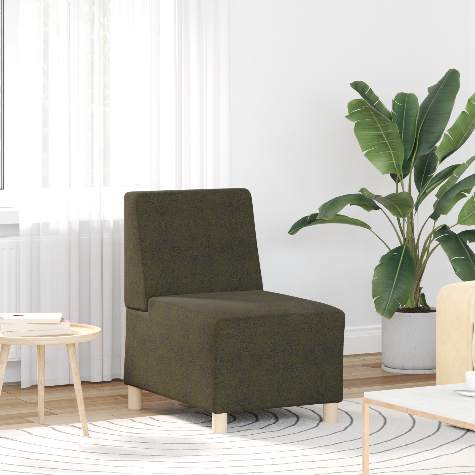 vidaXL Fotoliu 3 pcs Verde 55 x 74 x 82 cm Piele ecologică de suede