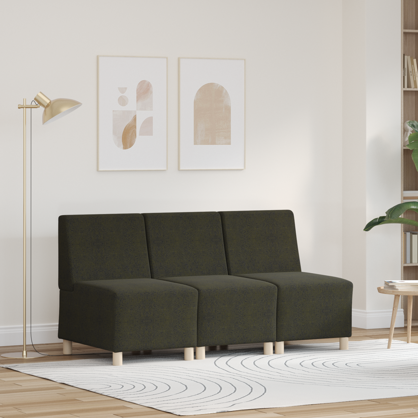 vidaXL Fotoliu 3 pcs Verde 55 x 74 x 82 cm Piele ecologică de suede