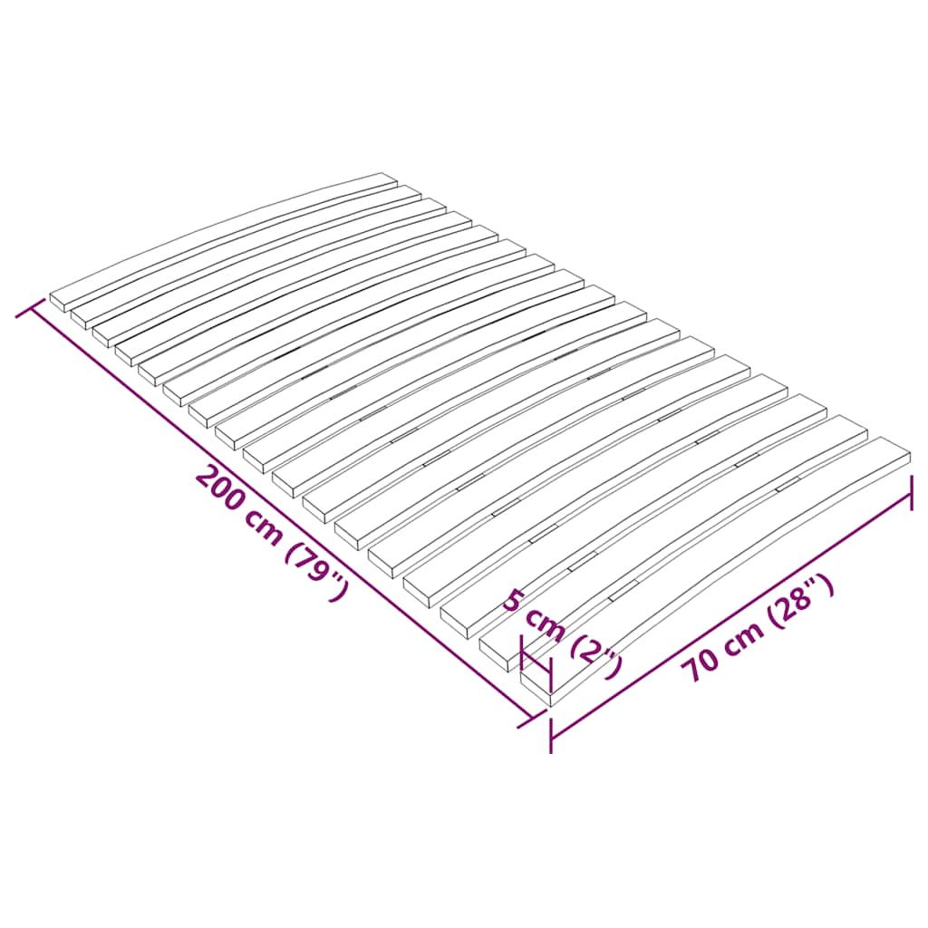 vidaXL Somieră de pat cu 17 șipci 70x200 cm