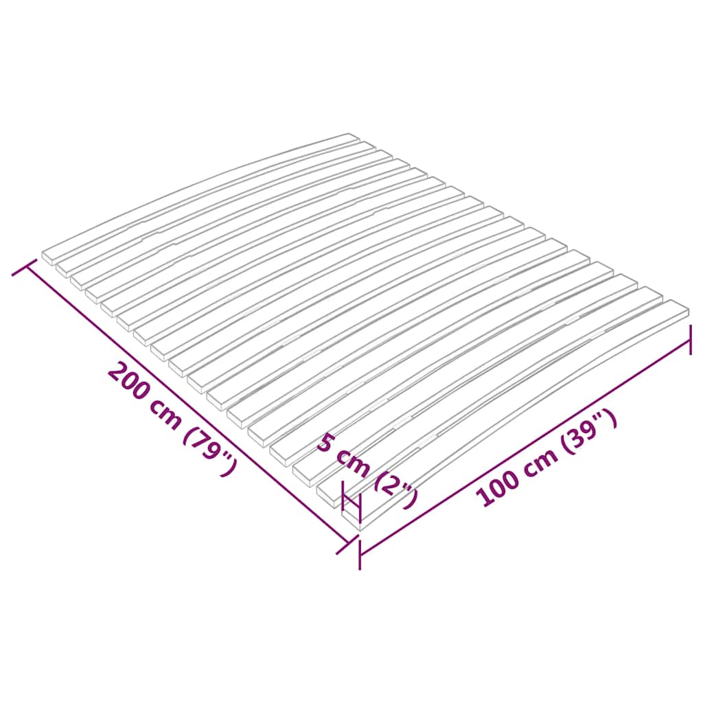vidaXL Somieră de pat cu 17 șipci 100x200 cm