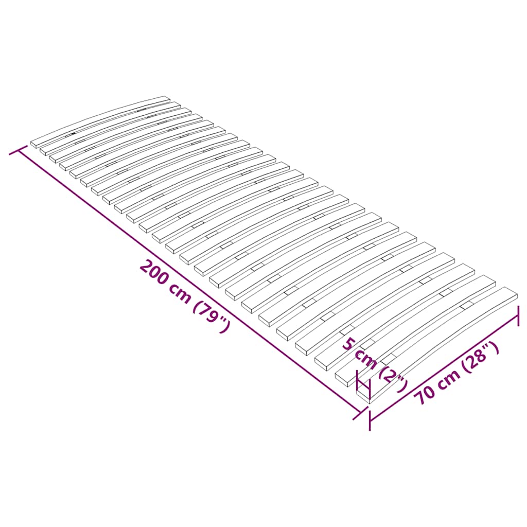 vidaXL Somieră de pat cu 24 de șipci 70x200 cm