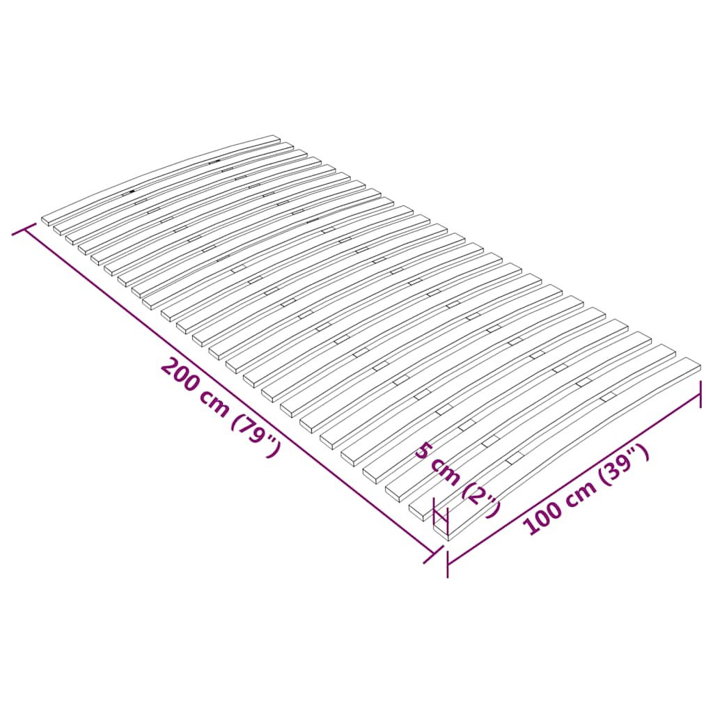 vidaXL Somieră de pat cu 24 de șipci 100x200 cm