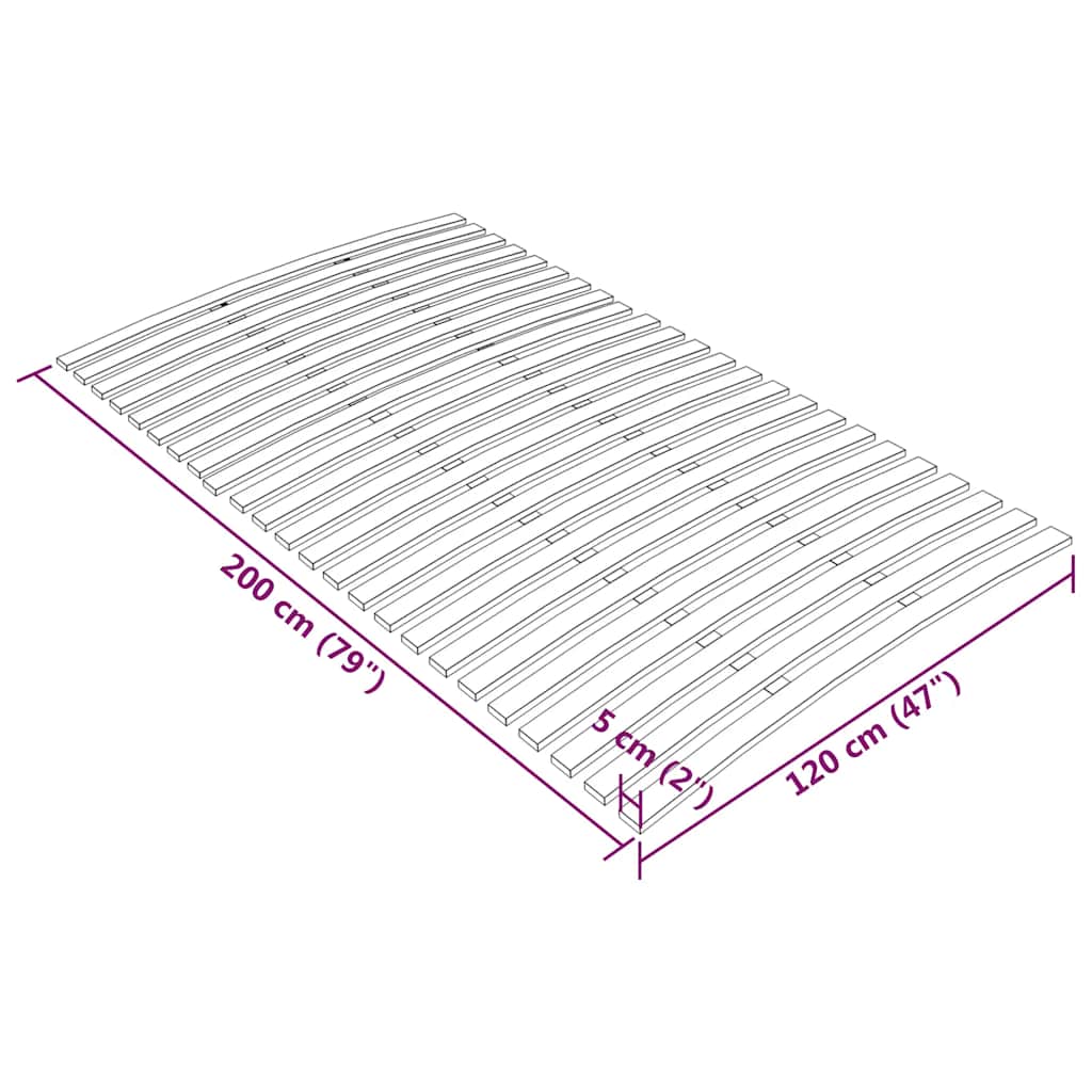 vidaXL Somieră de pat cu 24 de șipci 120x200 cm