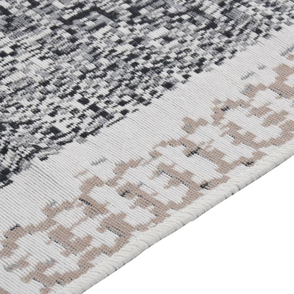 vidaXL Covor, negru și gri, 120x180 cm, bumbac vidaXL Covor, negru și gri, 120x180 cm, bumbac