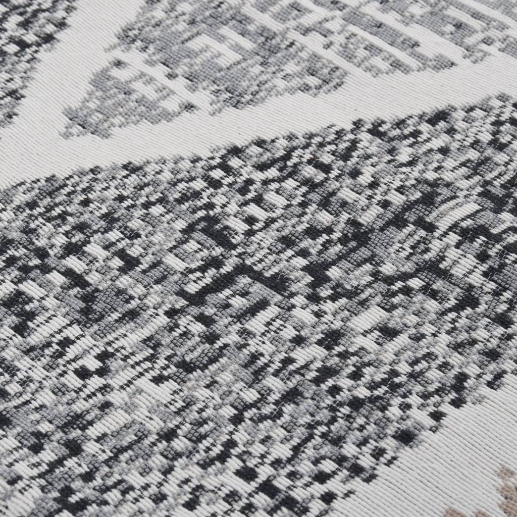 vidaXL Covor, negru și gri, 120x180 cm, bumbac vidaXL Covor, negru și gri, 120x180 cm, bumbac