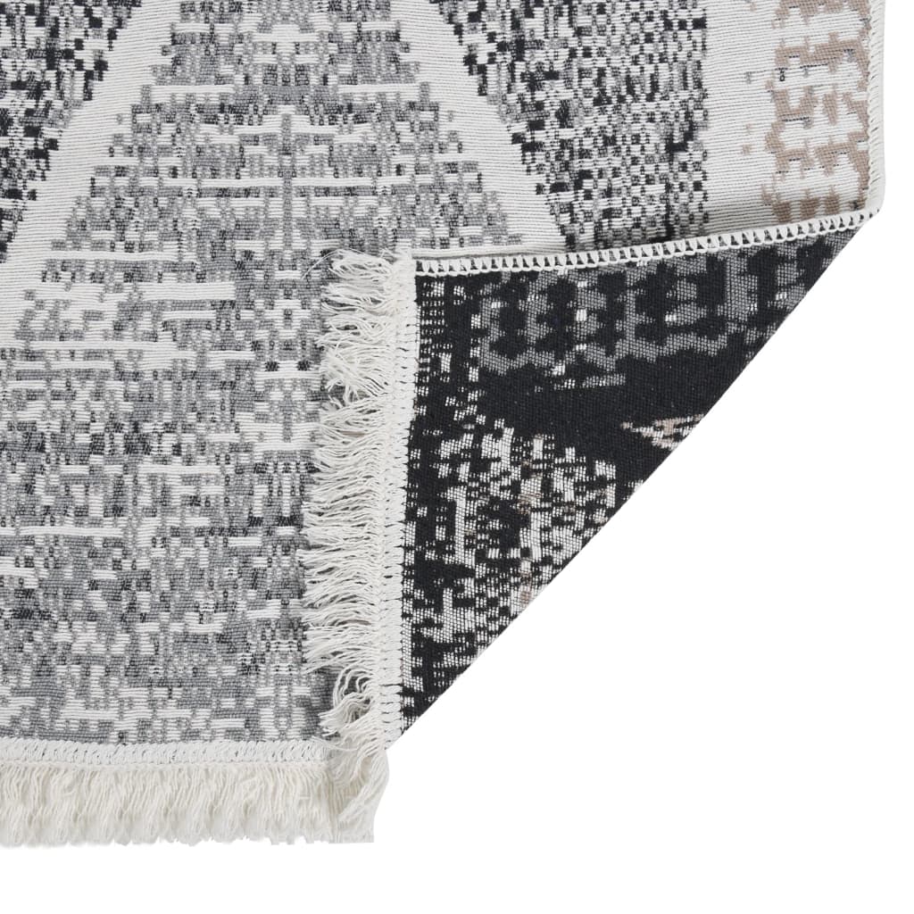 vidaXL Covor, negru și gri, 120x180 cm, bumbac vidaXL Covor, negru și gri, 120x180 cm, bumbac