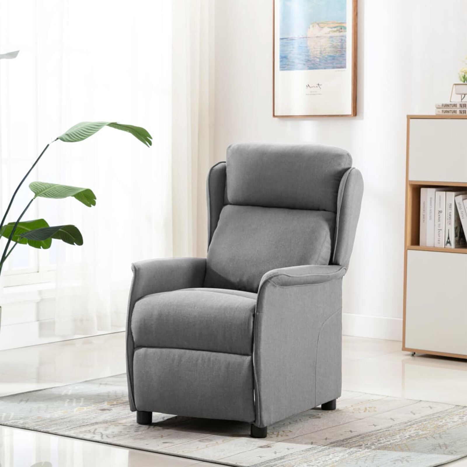 vidaXL Scaun Relaxare Gri deschis din țesătură