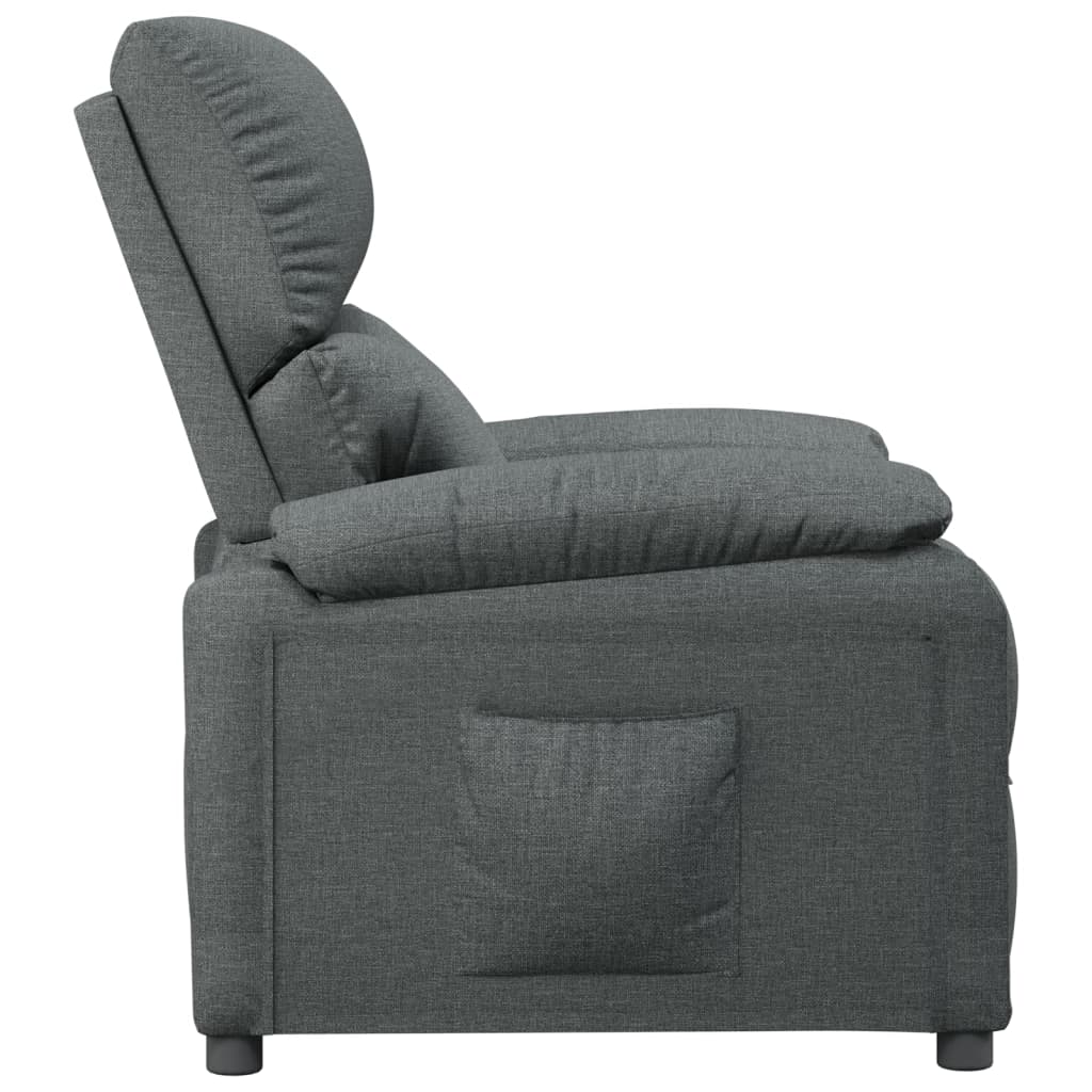 vidaXL Fotoliu rabatabil, gri închis, material textil