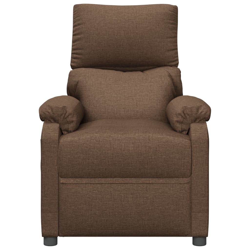 vidaXL Fotoliu rabatabil, maro, material textil