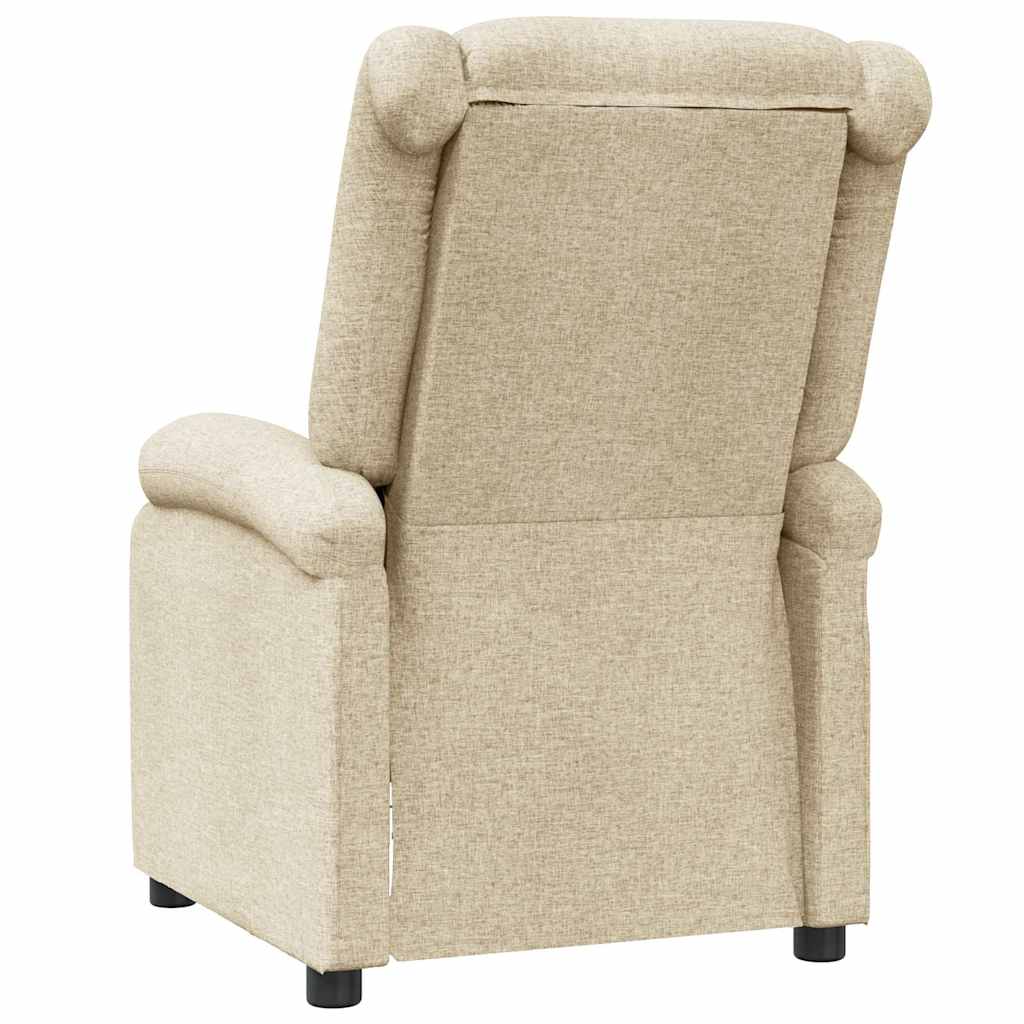 vidaXL Fotoliu rabatabil, crem, material textil