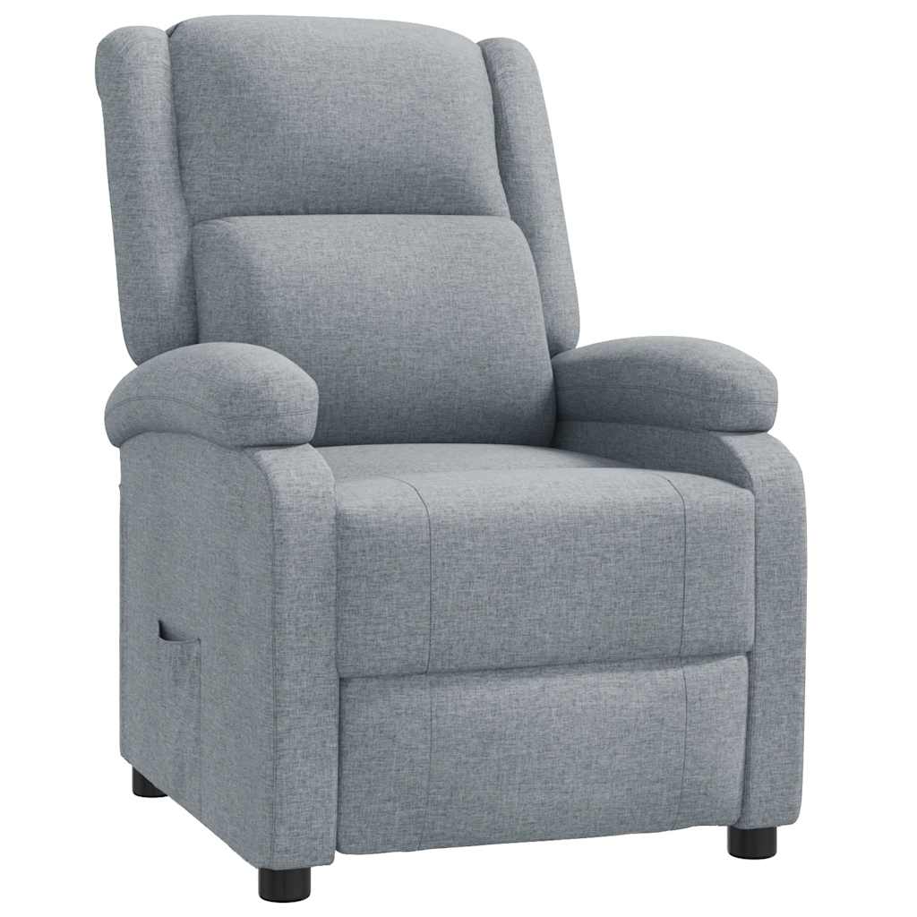 vidaXL Fotoliu rabatabil, gri deschis, material textil