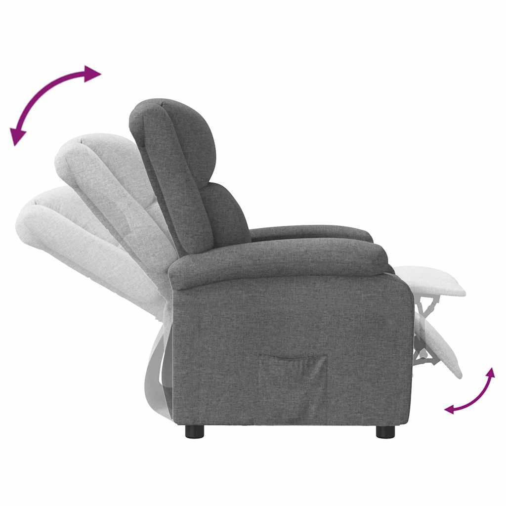 vidaXL Fotoliu rabatabil, gri închis, material textil