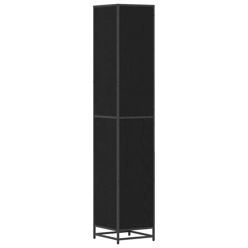 vidaXL Set de mobilier pentru baie Stejar Negru 35 x 37,5 x 188,5 cm