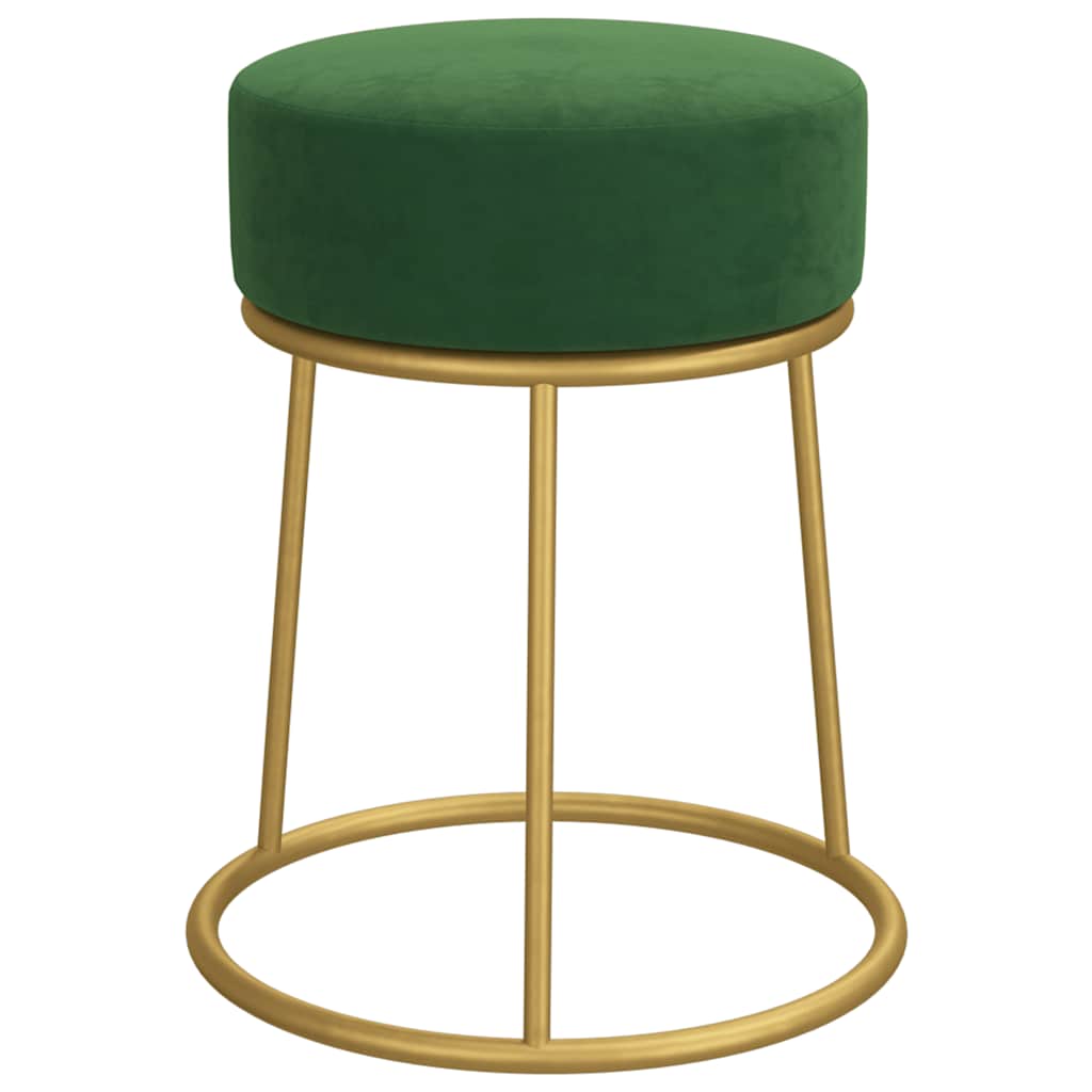 vidaXL Taburet rotund, verde, catifea vidaXL Taburet rotund, verde, catifea