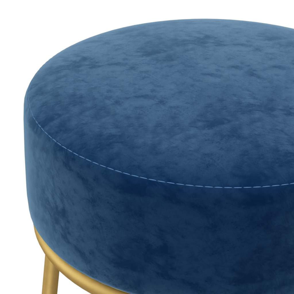 vidaXL Taburet rotund, albastru, catifea vidaXL Taburet rotund, albastru, catifea