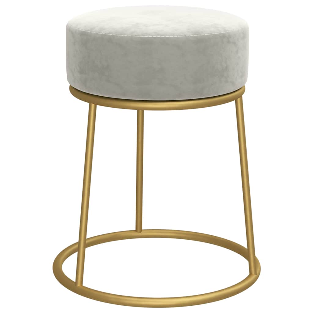 vidaXL Taburet rotund, gri deschis, catifea
