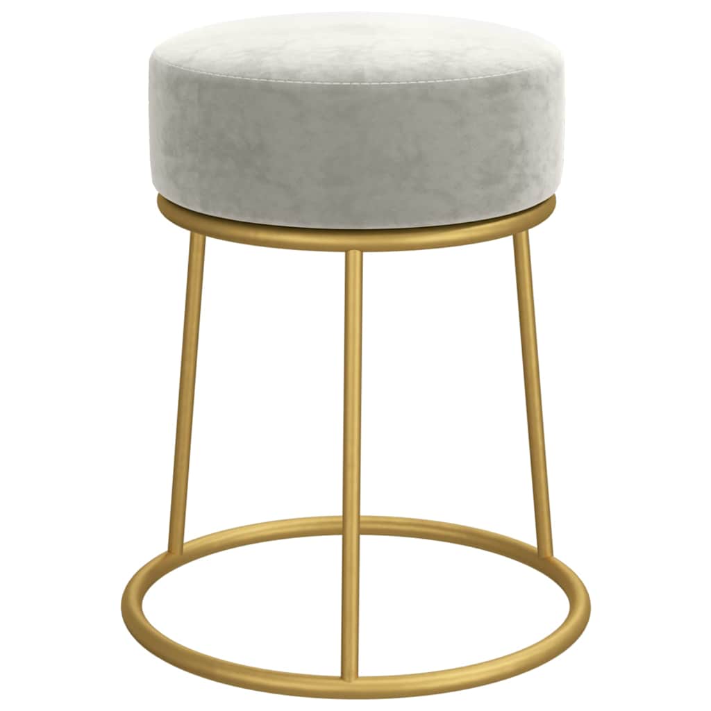 vidaXL Taburet rotund, gri deschis, catifea