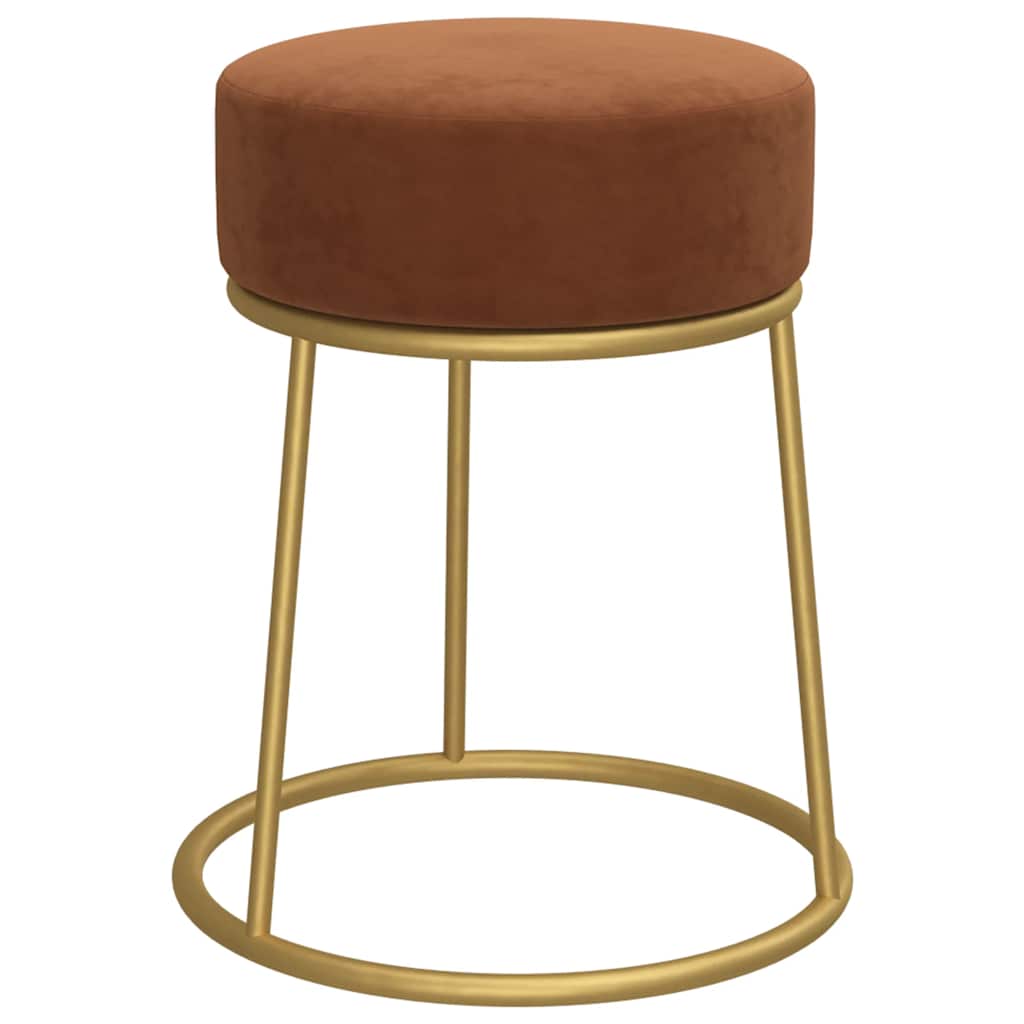 vidaXL Taburet rotund, maro, catifea vidaXL Taburet rotund, maro, catifea
