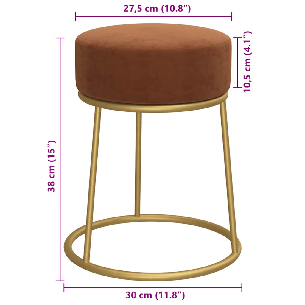vidaXL Taburet rotund, maro, catifea vidaXL Taburet rotund, maro, catifea