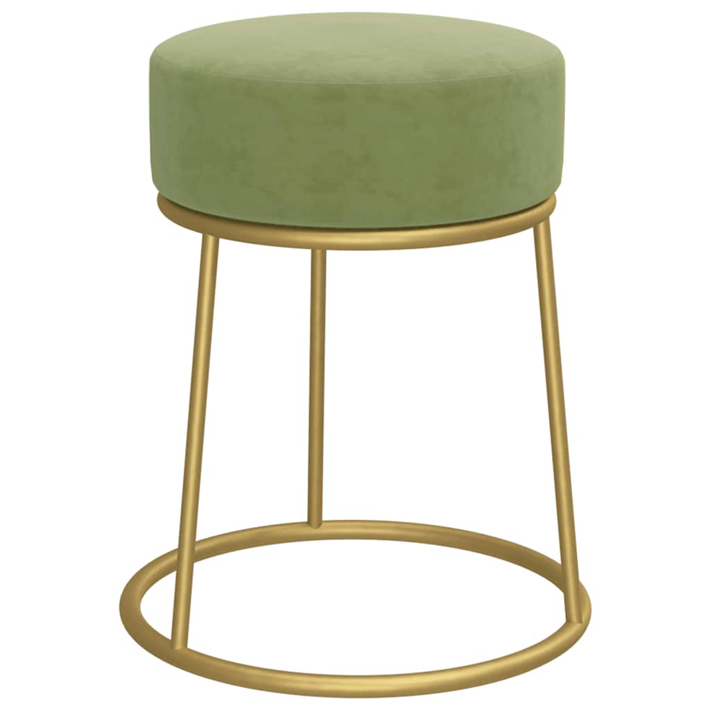 vidaXL Taburet rotund, verde muştar, catifea