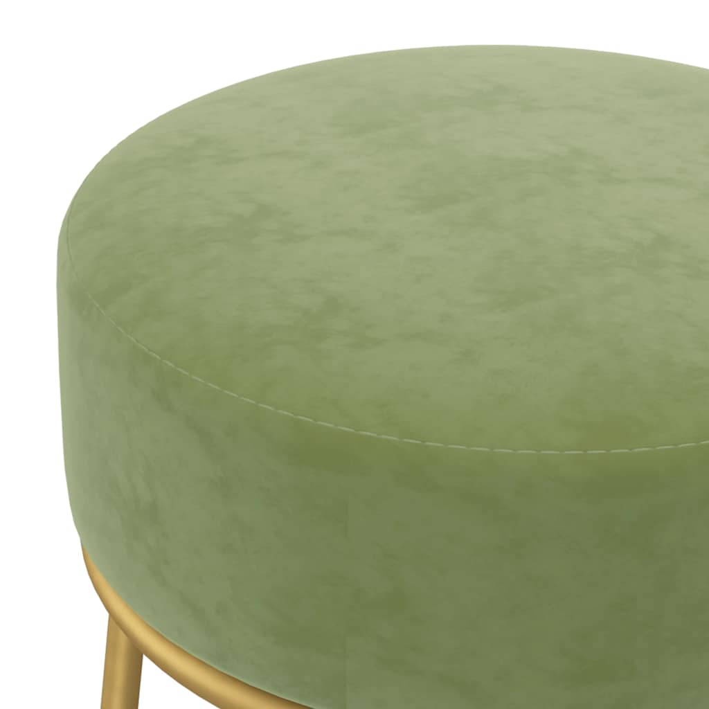 vidaXL Taburet rotund, verde muştar, catifea