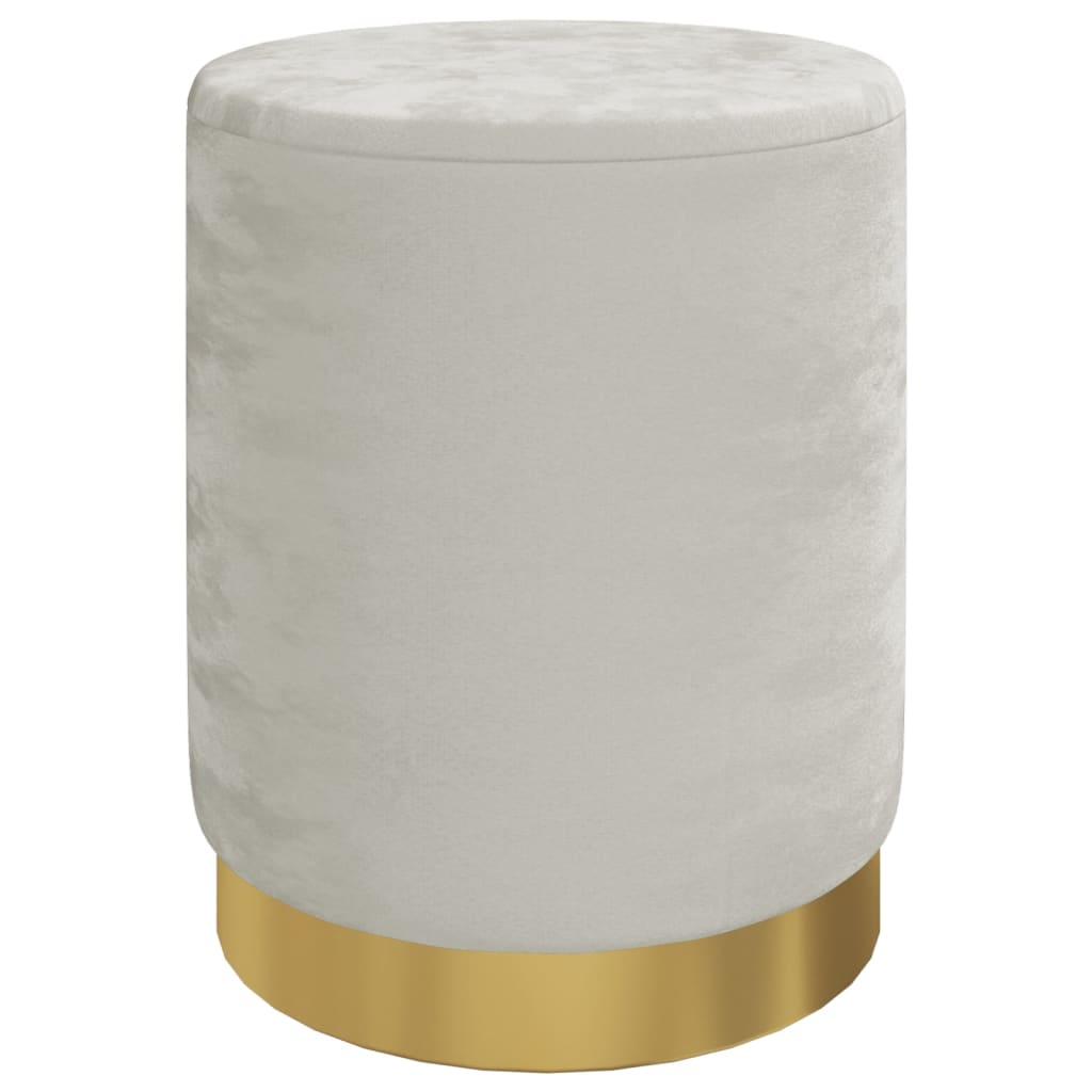 vidaXL Taburet depozitare rotund, gri deschis, catifea 31 x 37 cm vidaXL Taburet depozitare rotund, gri deschis, catifea 31 x 37 cm