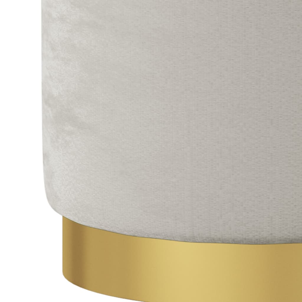 vidaXL Taburet depozitare rotund, gri deschis, catifea 31 x 37 cm vidaXL Taburet depozitare rotund, gri deschis, catifea 31 x 37 cm
