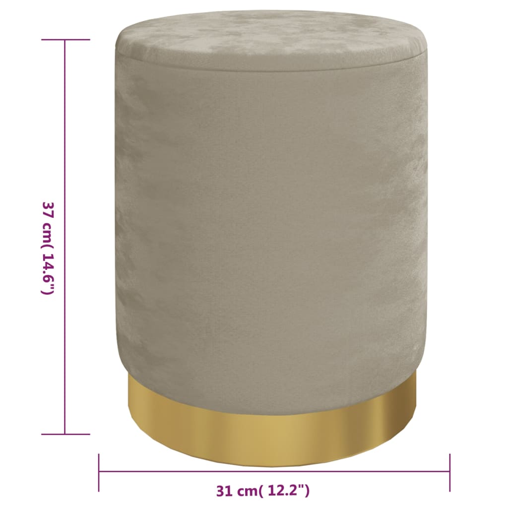 vidaXL Taburet depozitare rotund, gri închis, catifea 31 x 37 cm