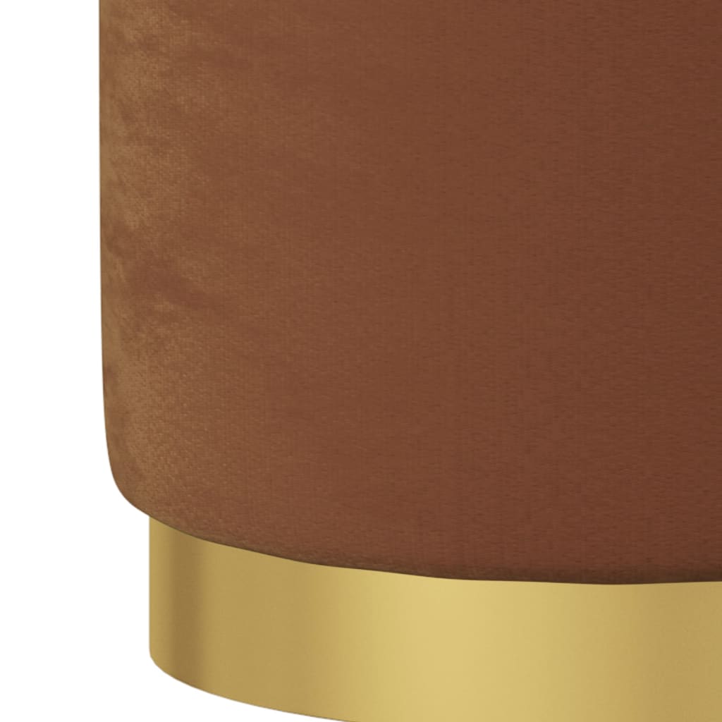 vidaXL Taburet depozitare rotund, maro, catifea 31 x 37 cm vidaXL Taburet depozitare rotund, maro, catifea 31 x 37 cm