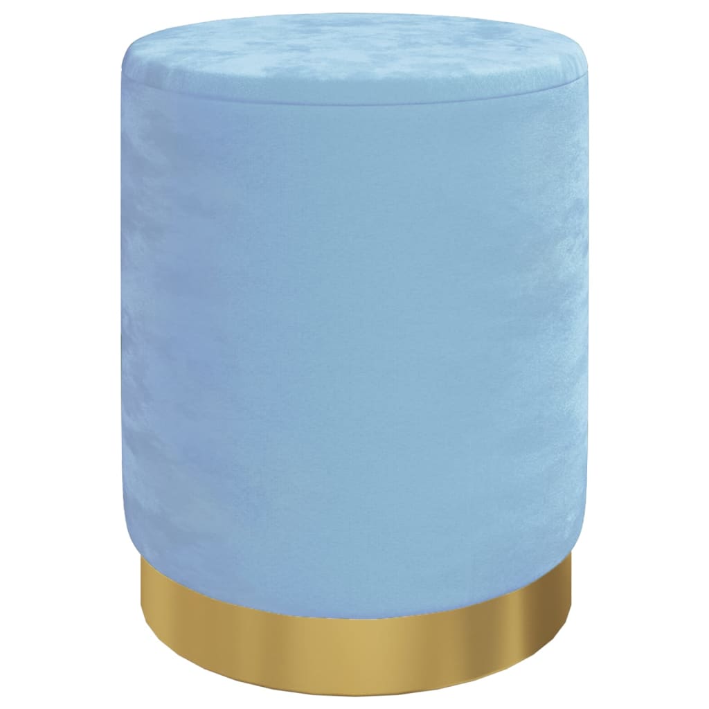 vidaXL Taburet depozitare rotund, albastru deschis, catifea 31 x 37 cm vidaXL Taburet depozitare rotund, albastru deschis, catifea 31 x 37 cm