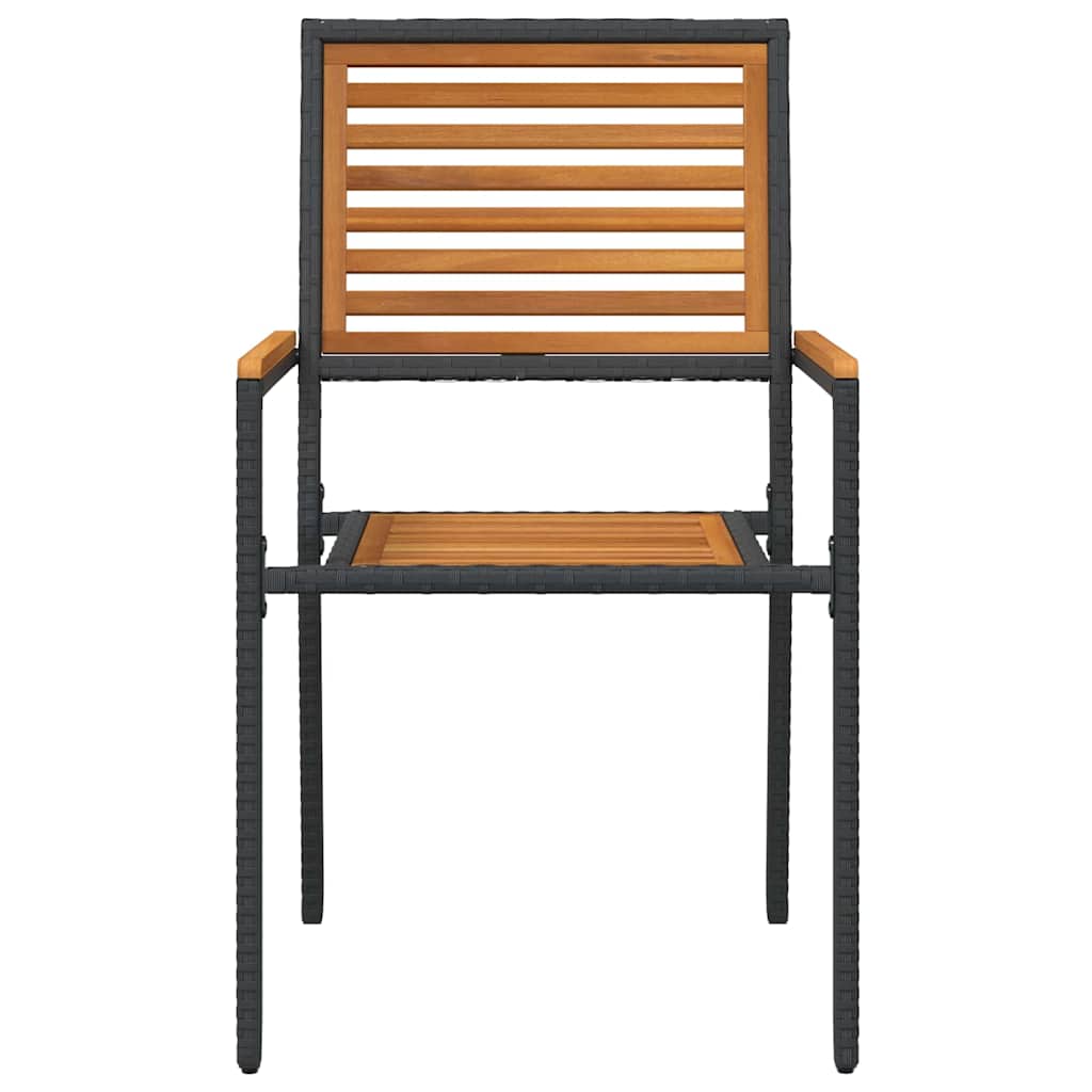 vidaXL Scaune de grădină stivuibile 4 pcs Maro și negru