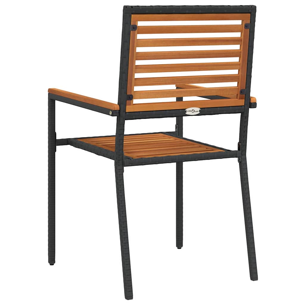 vidaXL Scaune de grădină stivuibile 4 pcs Maro și negru