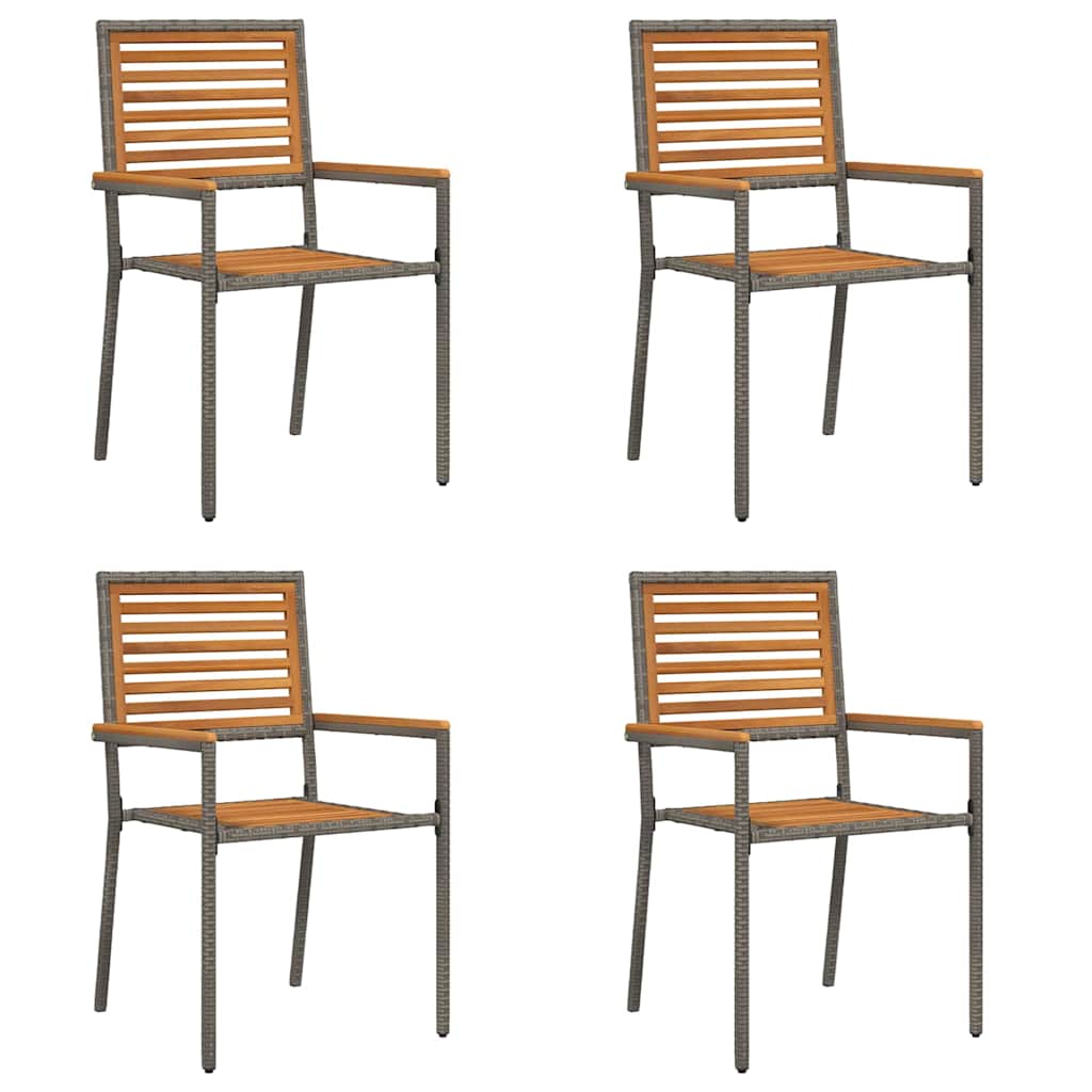 vidaXL Scaune de grădină stivuibile 4 pcs Maro și gri