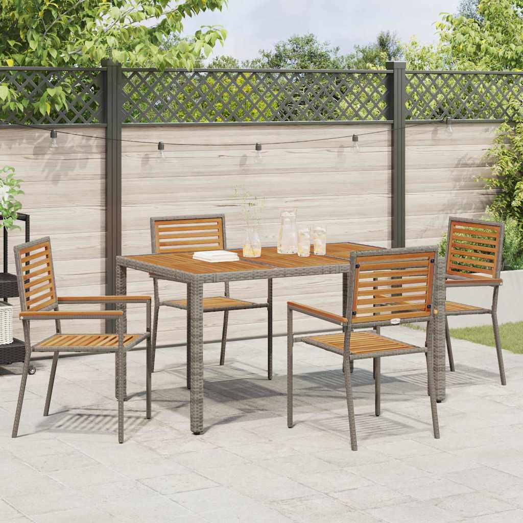 vidaXL Scaune de grădină stivuibile 4 pcs Maro și gri