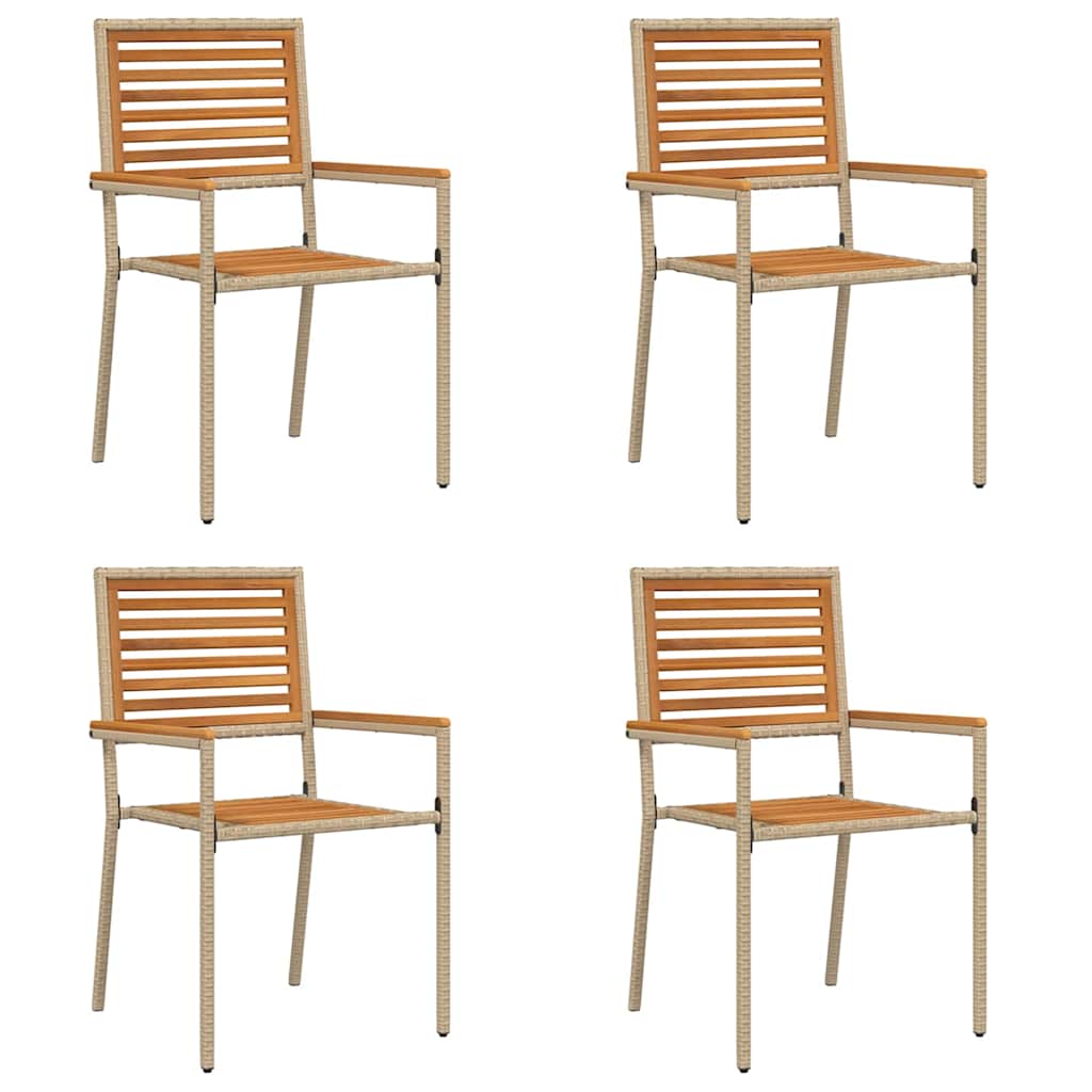 vidaXL Scaune de grădină stivuibile 4 pcs Maro și Bej vidaXL Scaune de grădină stivuibile 4 pcs Maro și Bej