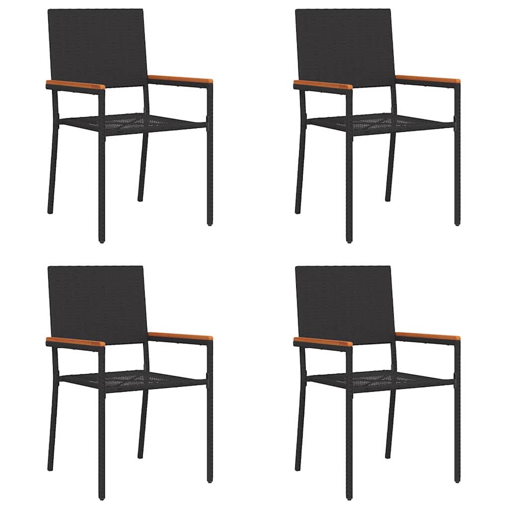 vidaXL Scaune de grădină stivuibile 4 pcs Negru și Maro